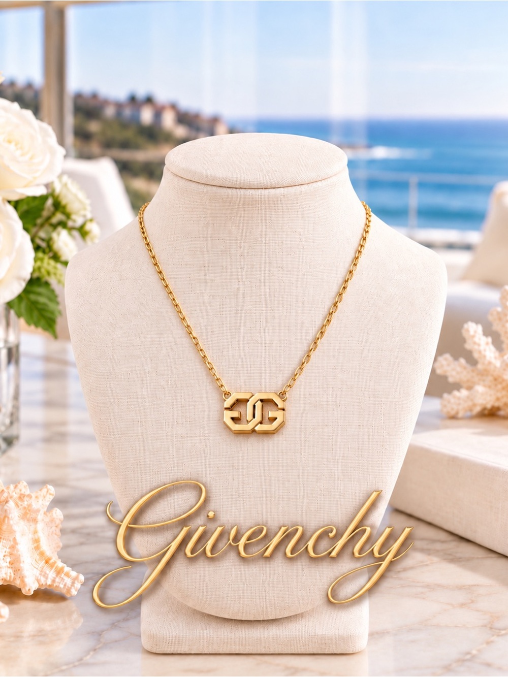 GIVENCHY Vintage Double G Necklace Givenchy Paris New York 1970s